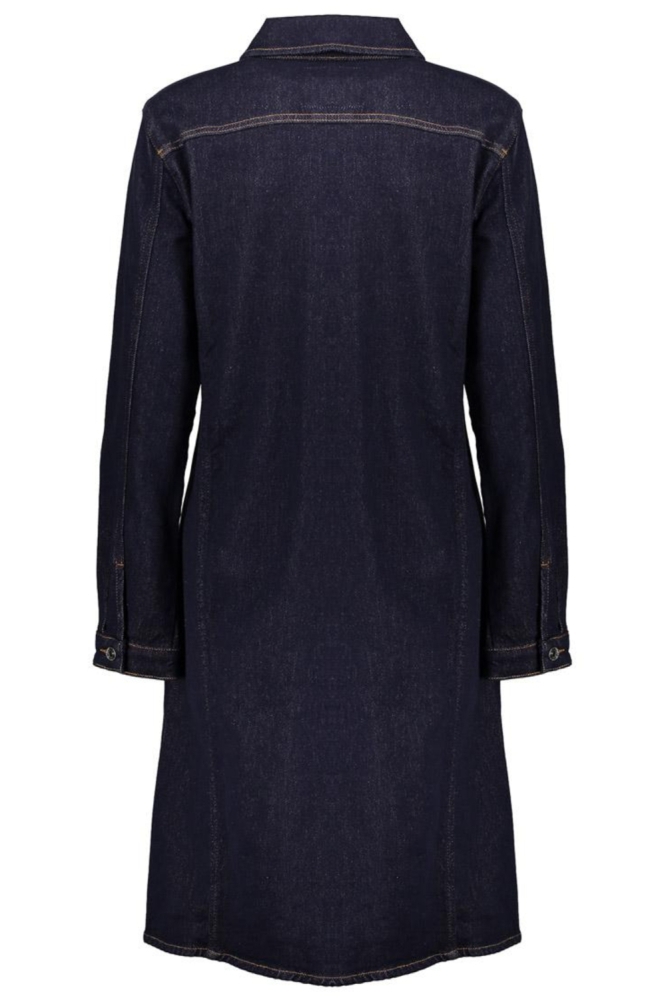 MIDI DENIM JURK MET OPGESTIKTE ZAKKEN 55515 10 DARK BLUE DENIM